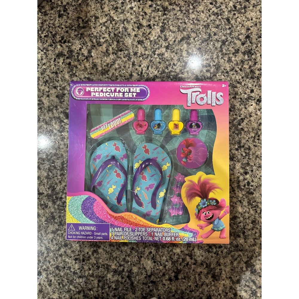 Trolls Perfect For Me Pedicure Set Nail Polish File‎ Buffer Kids Gift Age 3+